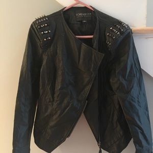 Pre-Loved Faux leather studded jacket